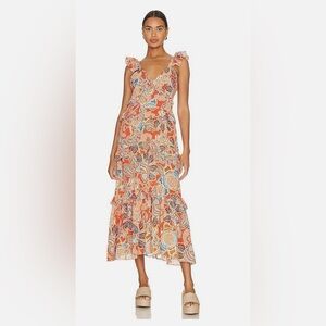 MISA Los Angeles Olivia Rubin Rex Morrison Dress in Tangerine Flora